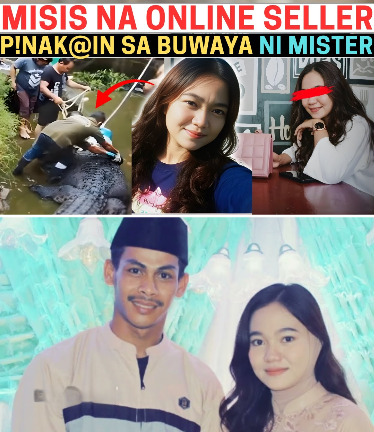 Karumal-dumal na Sinapit ng Isang Misis na Online Seller: Pinakain sa Buwaya ng Sariling Mister Dahil sa Selos at Inggit