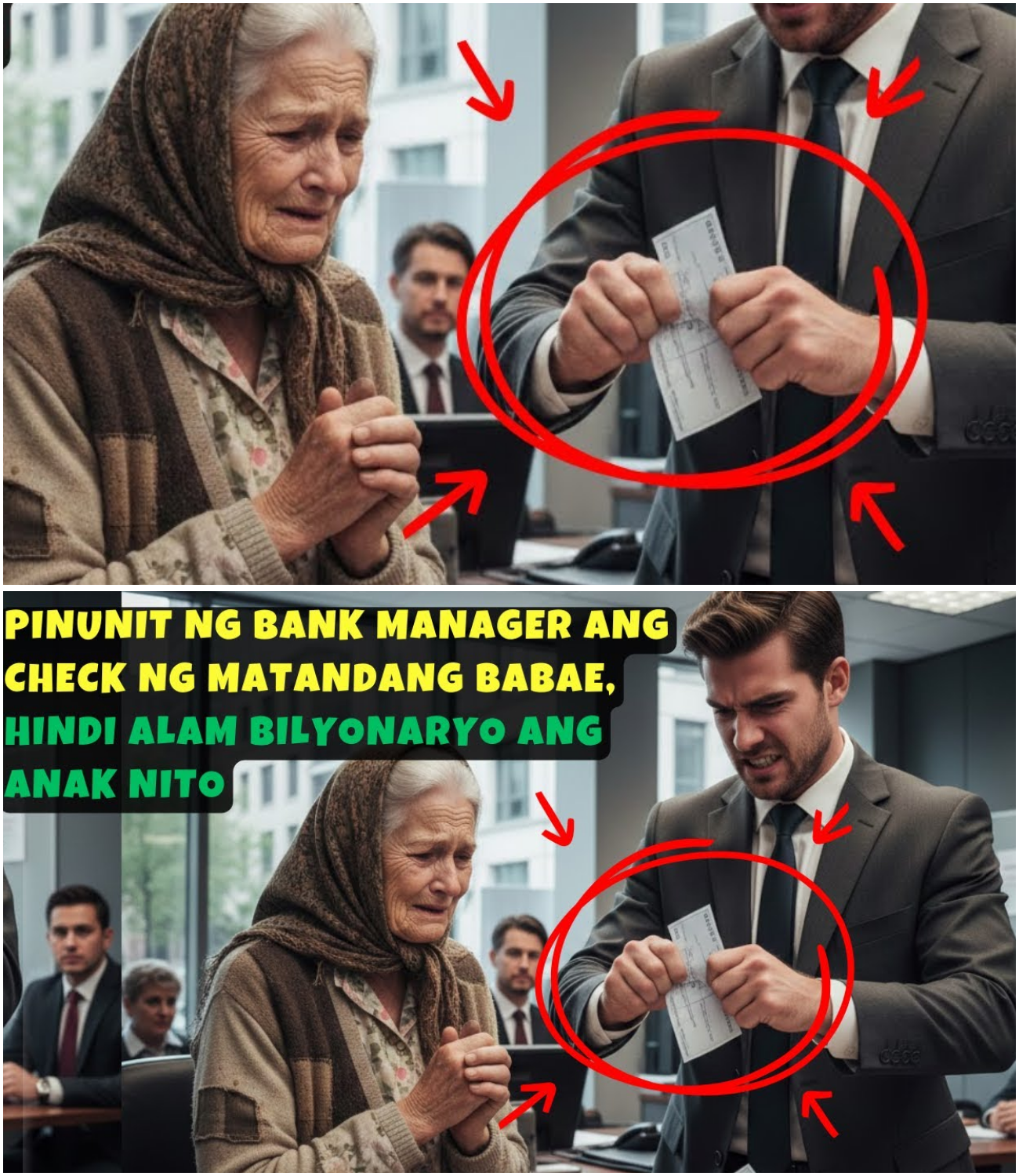 Pinunit ng Bank Manager ang Check ng Matandang Babae—Hindi Niya Alam, Bilyonaryo ang Anak Nito