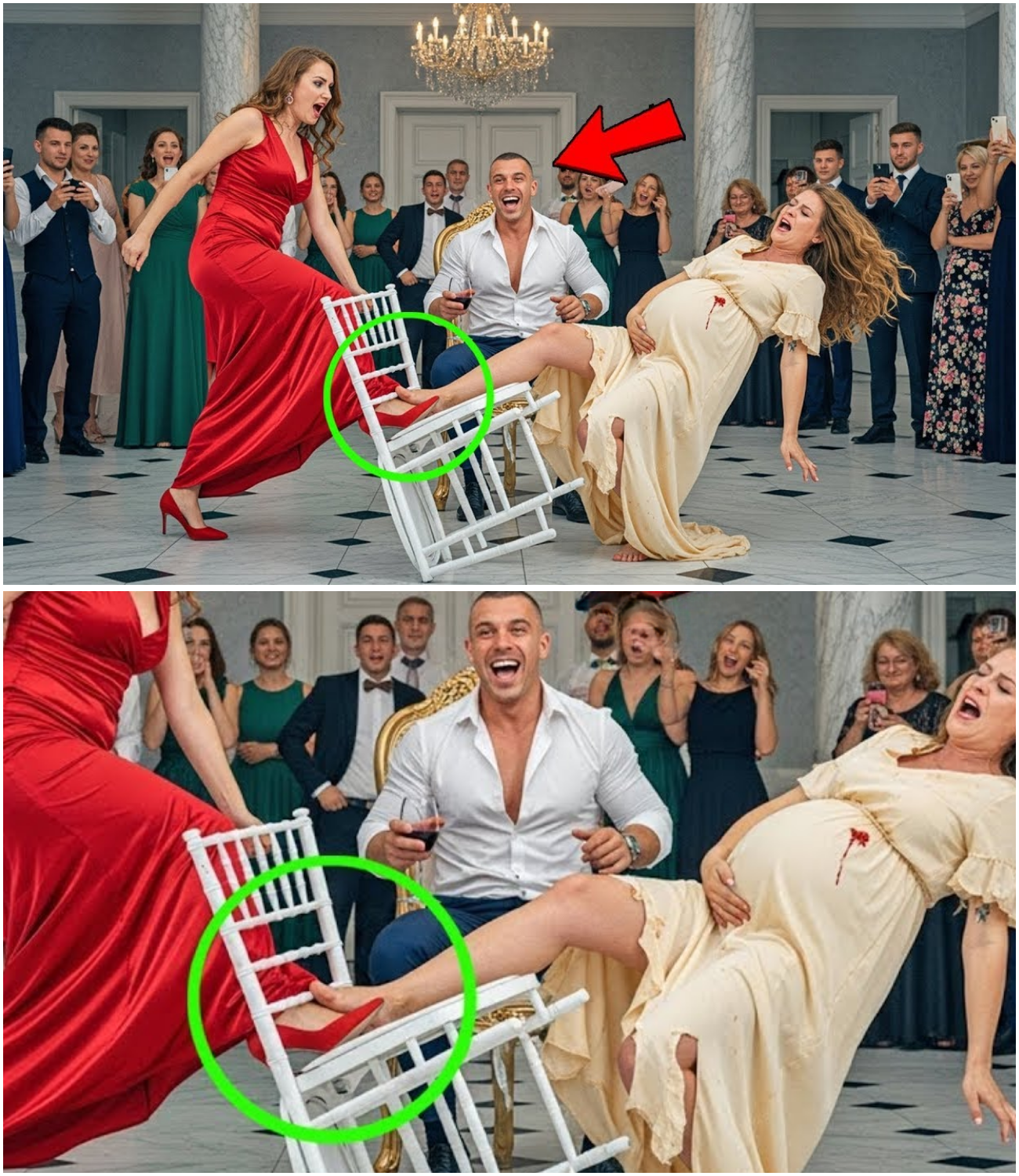 Sinipa ang Silya ng Buntis sa Isang Gala—Tawa ang Milyonaryo Hanggang Dumating ang Pulis