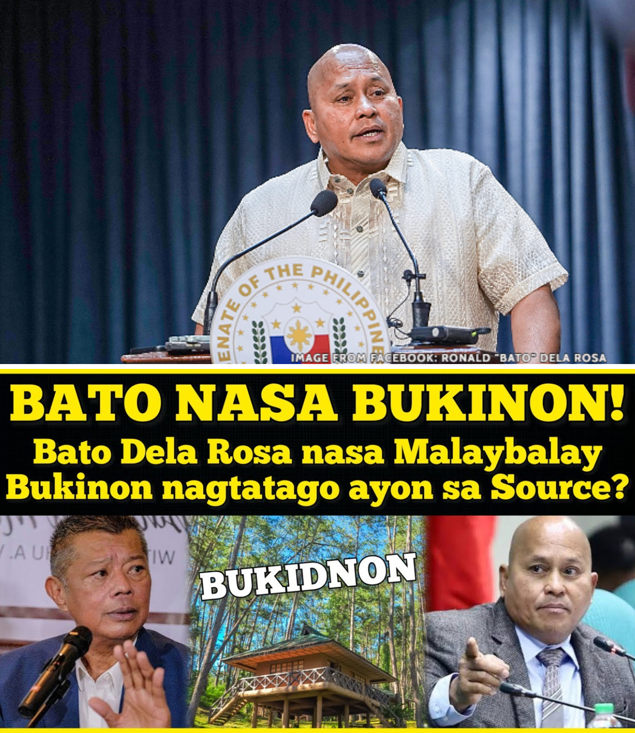 BUNYAGAN NA: Senator Bato Dela Rosa, Timbog ang Pinagtataguan sa Bukidnon Kasama ang ‘Sara Army’!