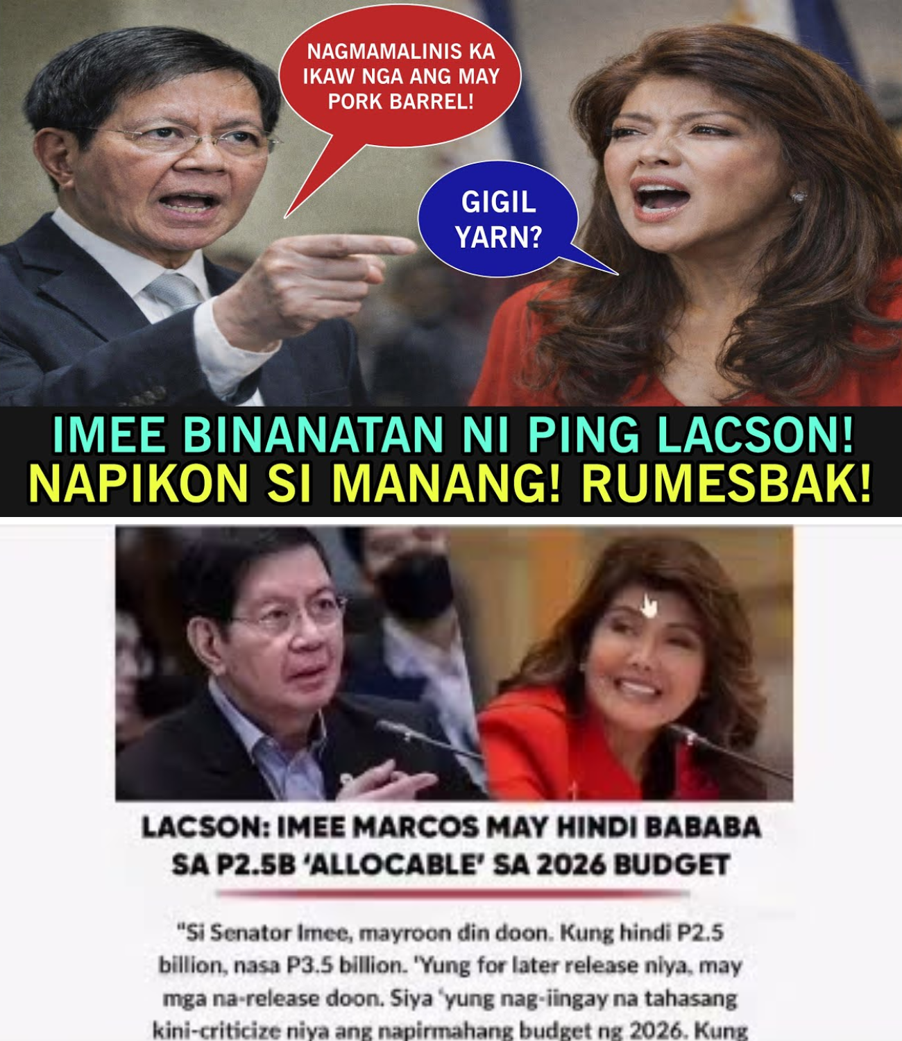 BILYUN-BILYONG DISKARTENG PASKO?! Imee, Tinuligsa ang 2026 Budget Pero May Nakatagong 2.5B ‘Allocable’—Saan Nga Ba Napunta ang Pera?
