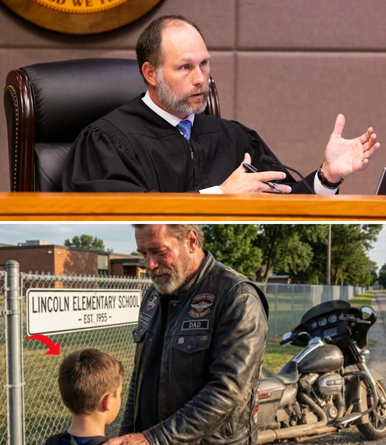 ITINANGGI NG HUKOM ANG PAG-AMPON SA “NAKAKAKATAKOT” NA BIKER—HANGGANG SA MAGSALITA ANG ISANG ULILA AT TUMAHIMIK ANG KORTE