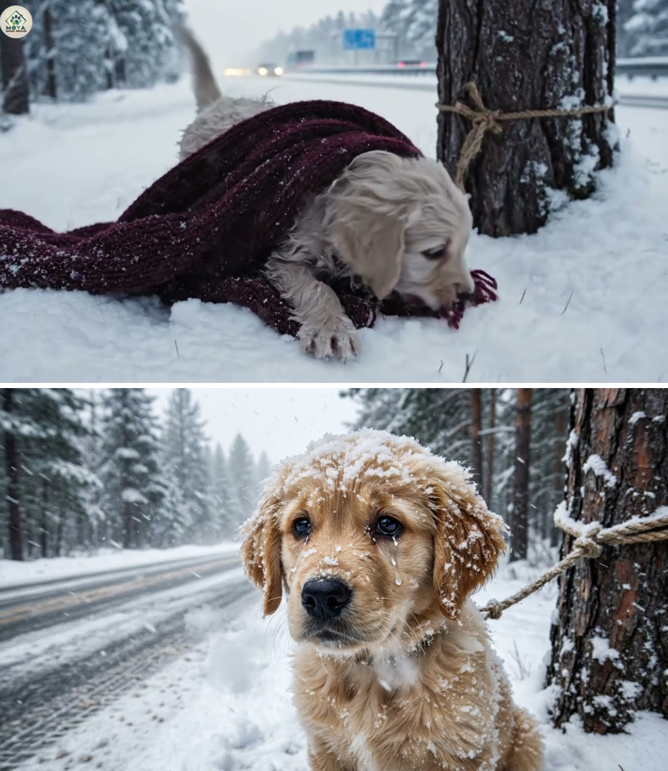 Iniwan sa Gitna ng Niyebe: Ang Kuwento ng Isang Golden Retriever Puppy at ang Himala ng Malasakit
