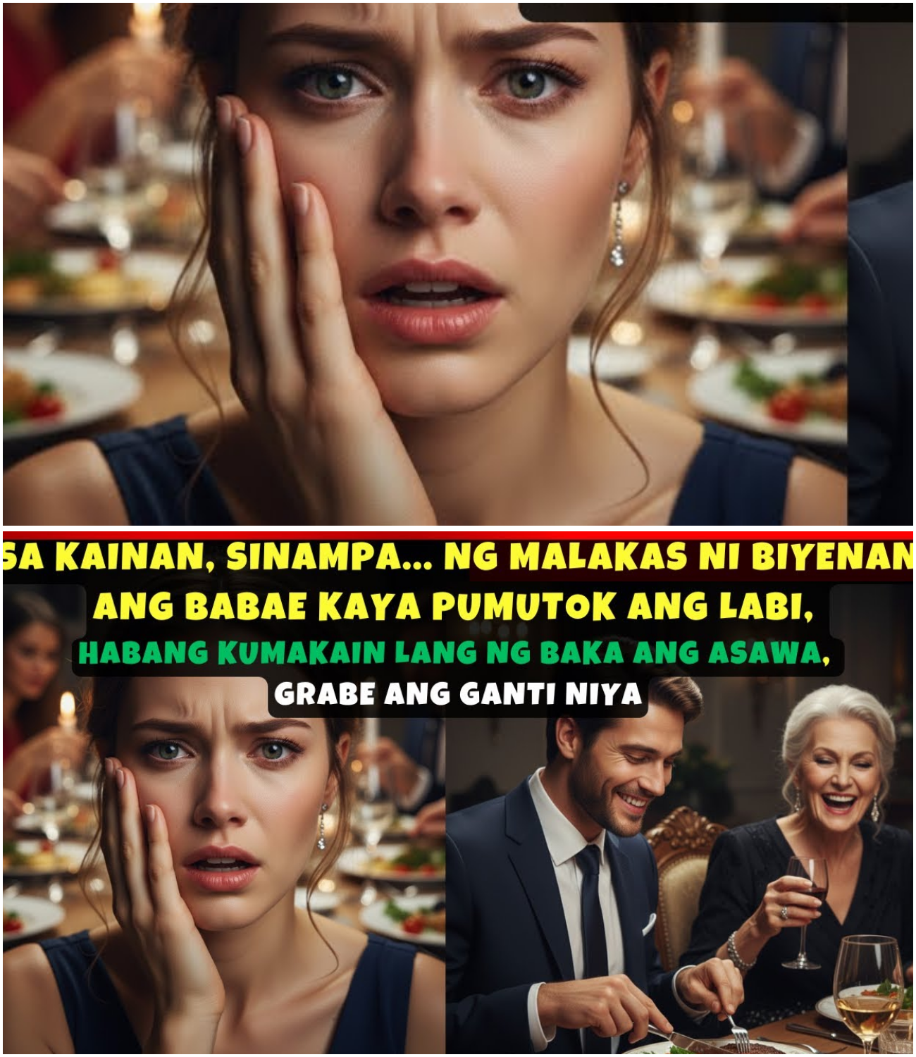 Sa Kainan, Sinampal Siya ng Malakas ng Biyenan—Pumutok ang Labi Habang Tahimik na Kumakain ang Asawa