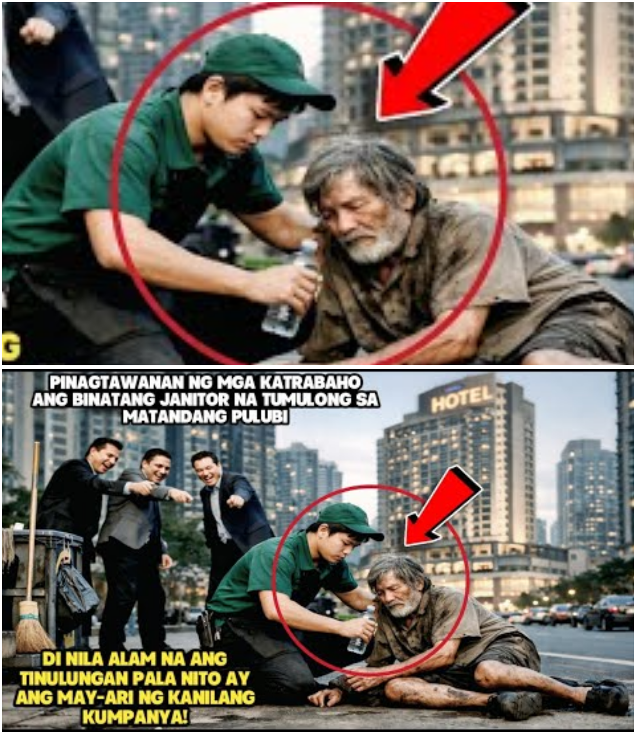 Pinagtawanan ng mga Katrabaho ang Binatang Janitor na Tumulong sa Matandang Pulubi—Hindi Nila Alam ang Totoong Katauhan Nito