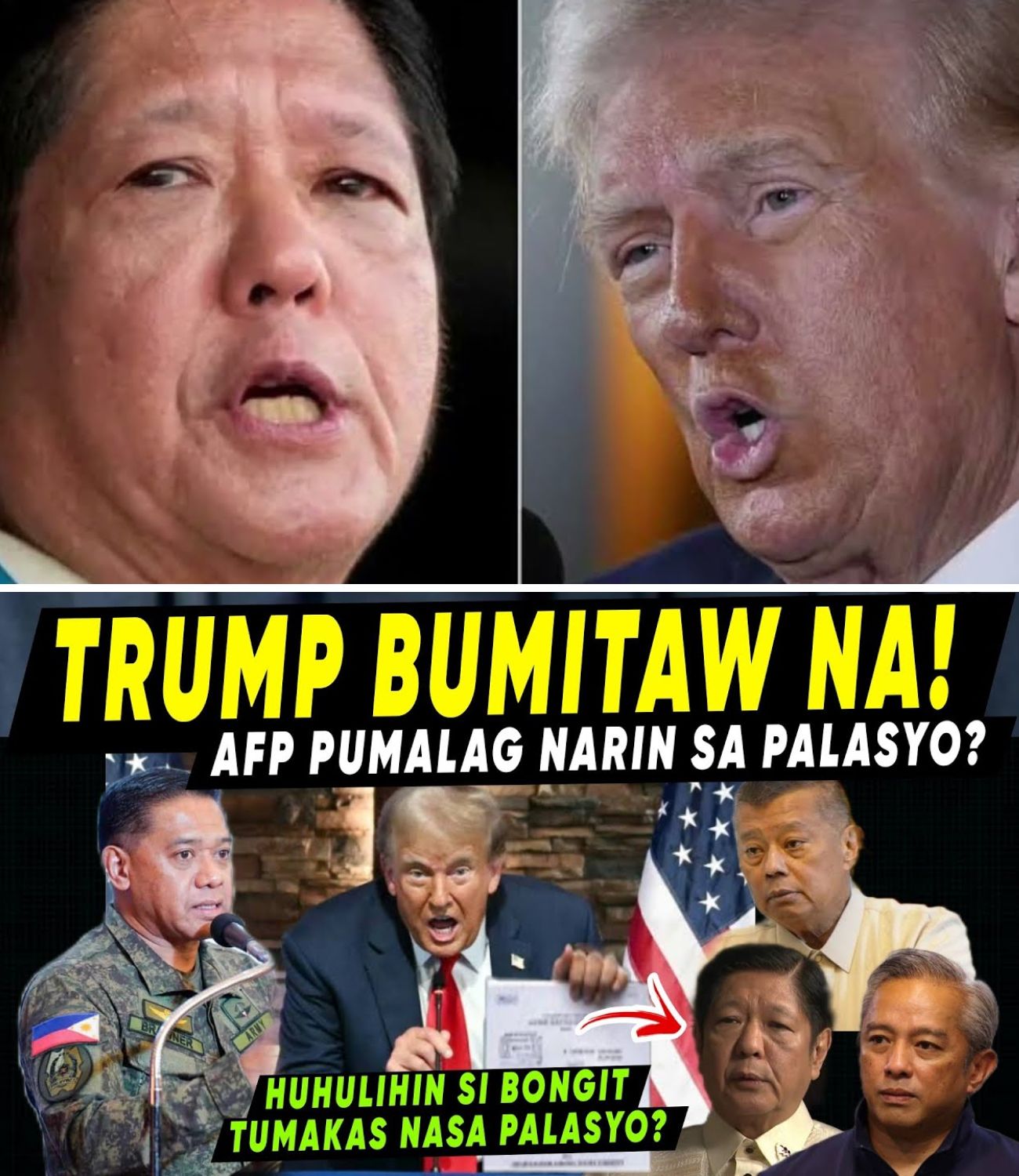 GRABE TO! PRES TRUMP NAGBABALA NA? AARESTOHIN si BONGIT ng AFP KINALAMPAG na na LAHAT sa PALASY0?