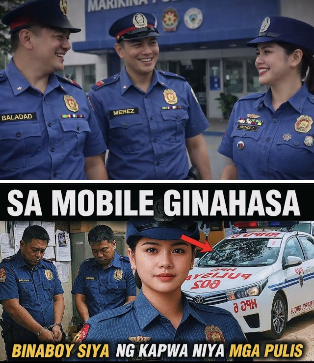 PULIS WOMAN, G!NAHASA NG MGA KABARO SA LOOB NG PATROL CAR