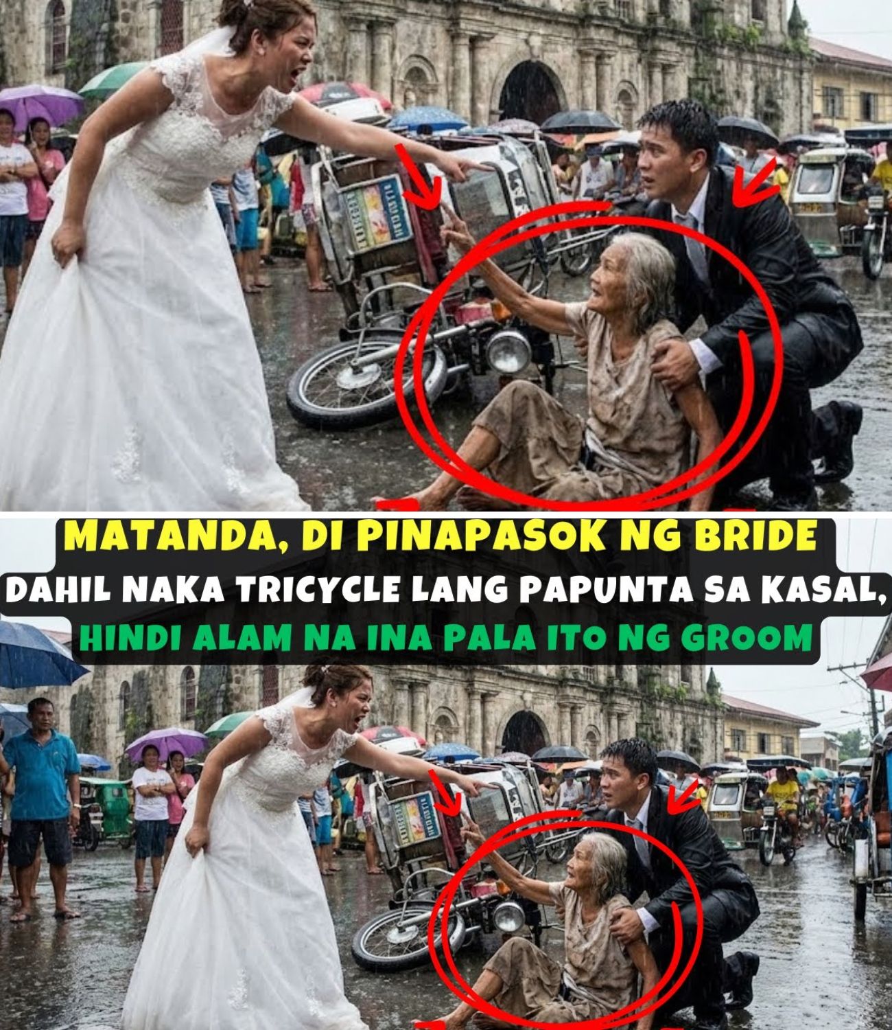 MATANDA, DI PINAPASOK NG BRIDE DAHIL NAKA TRICYCLE LANG PAPUNTA SA KASAL, HINDI ALAM NA INA PALA ITO