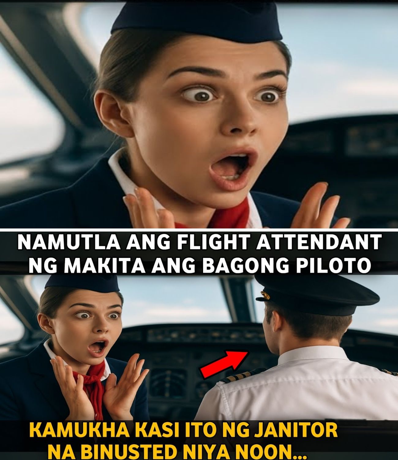 JANITOR NA NIREJECT NG FLIGHT ATTENDANT, PILOTO NA NGAYON! LUHOD SYA NG MULI SILANG MAGKITA!