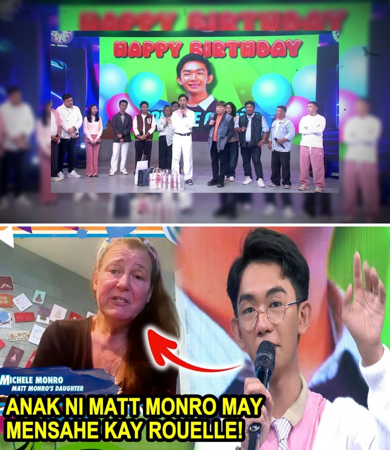 ANAK NI MATT MONRO NAGBIGAY NG MENSAHE KAY ROUELLE CARIÑO SA BIRTHDAY CELEBRATION SA EAT BULAGA❗